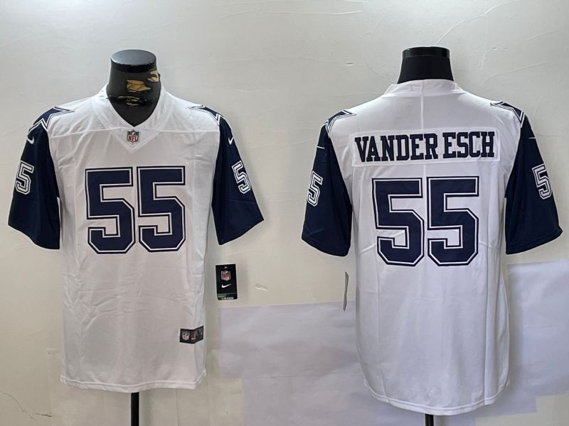 Men Dallas Cowboys 55 Vanderesch White 2024 Nike Limited NFL Jersey style 2